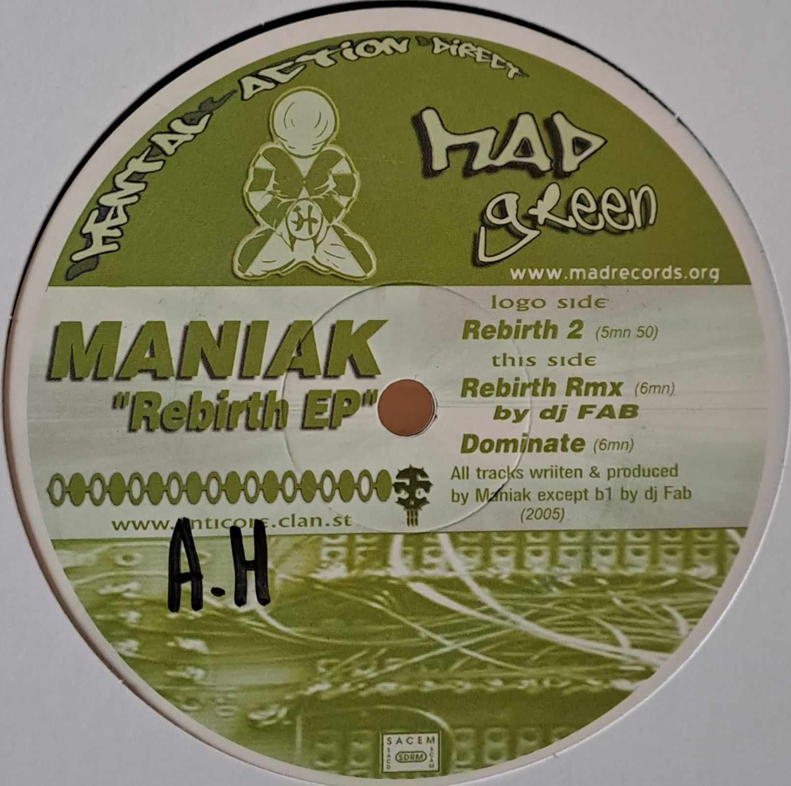 Mental Action Direct Green - vinyle hardcore